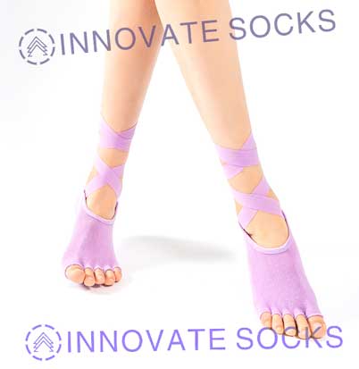 Open Toe Non Slip Pilates Barre Fitness Yoga Socks-1