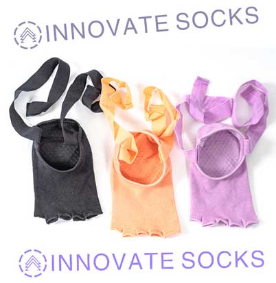 Open Toe Non Slip Pilates Barre Fitness Yoga Socks-2