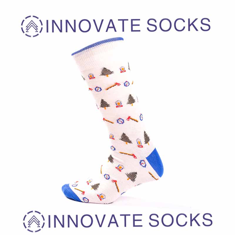 Custom Women Fashion Geometric Plaid Pattern Jacquard Tube Cotton Crew Happy Socks-2.jpg
