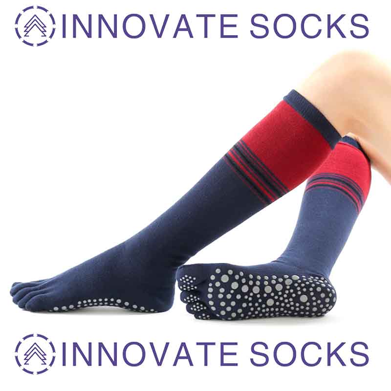 Five Toe Ladies Yoga Socks Winter Non-slip Cotton Yoga Socks Mid Crew Stockings-3.jpg