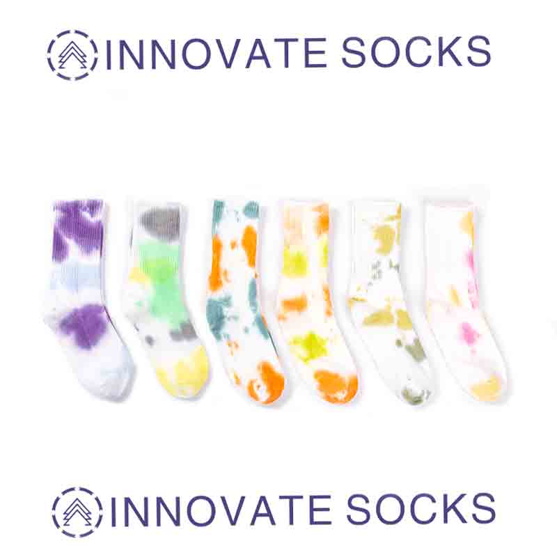 Cotton Ombre Dyeing Tie Dye Crew Sports Skateboard Socks